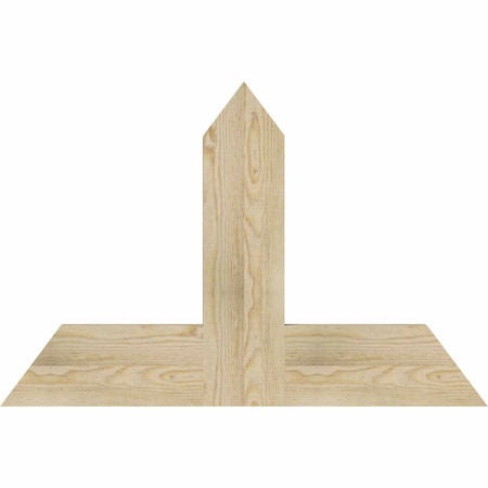 Ekena Millwork Portland Rough Sawn Timber Gable Bracket, Douglas Fir, 36"W x 24"H x 2"D x 6"F, 16/12 Pitch GBW036X24X0206POR00RDF
